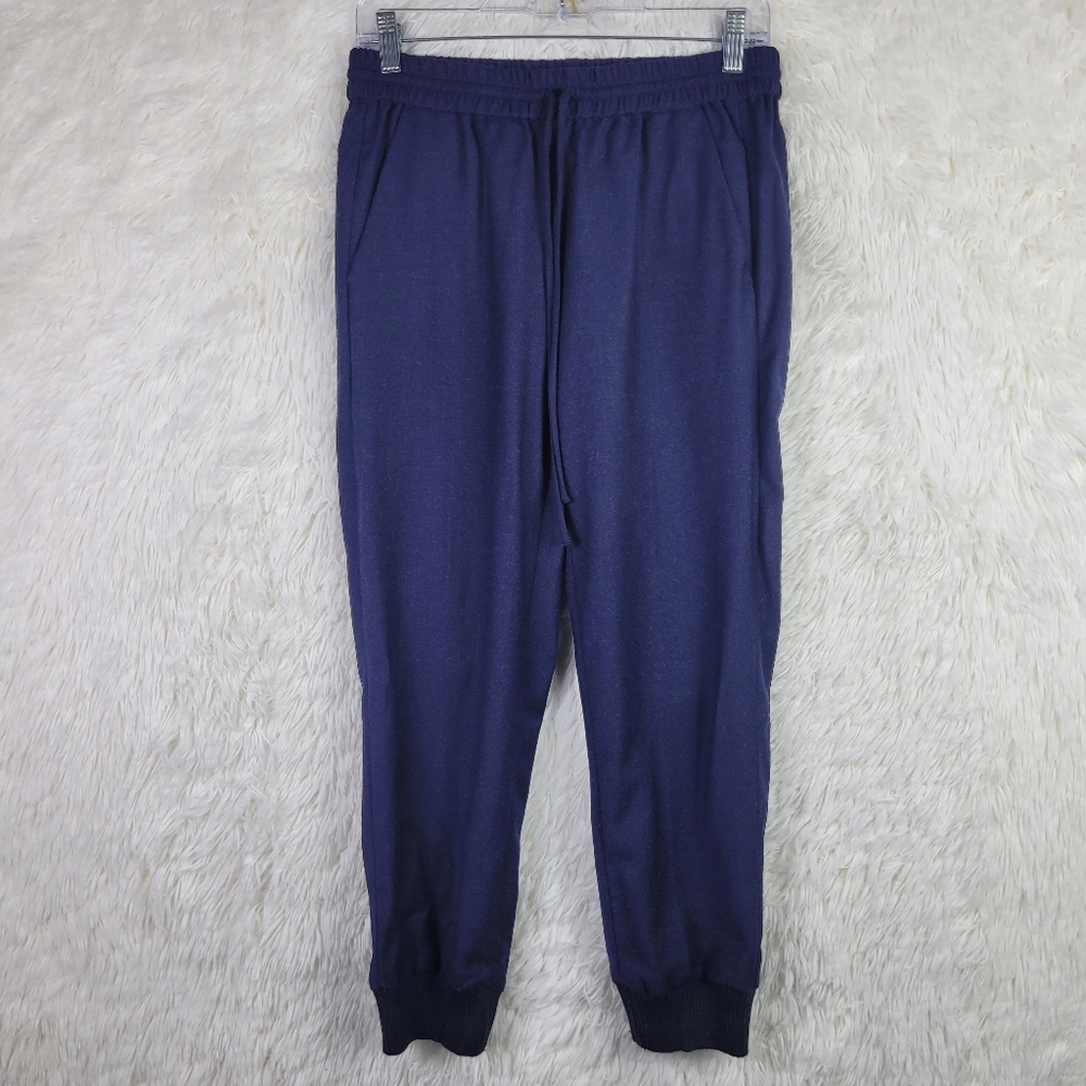 J Crew Womens Sz 2P Navy Blue Crop Wool Blend Jogger Preppy Casual Quiet Luxury